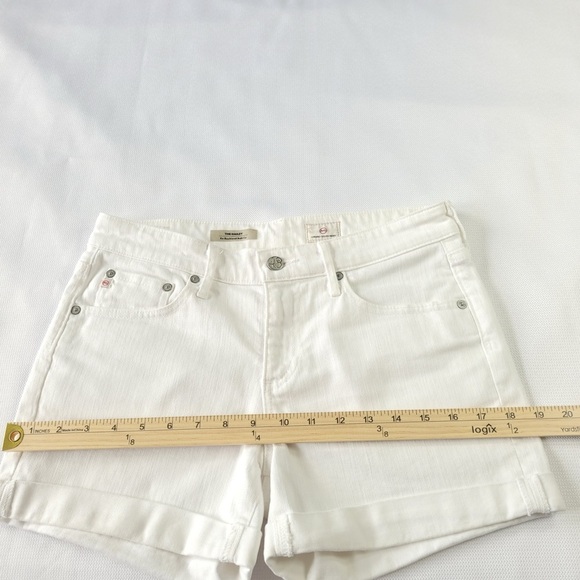 AG Adriano Goldschmied White The Hailey Ex-Boyfriend roll up Jean Shorts size 26 - Picture 9 of 13
